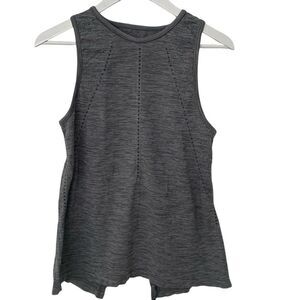 Athleta Foothill Seamless Tank – Gray Racerback with Back Slit, Size XS